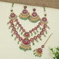 Signature Flower Arrangement Jadau Necklace With Matching Earrings And Tikka