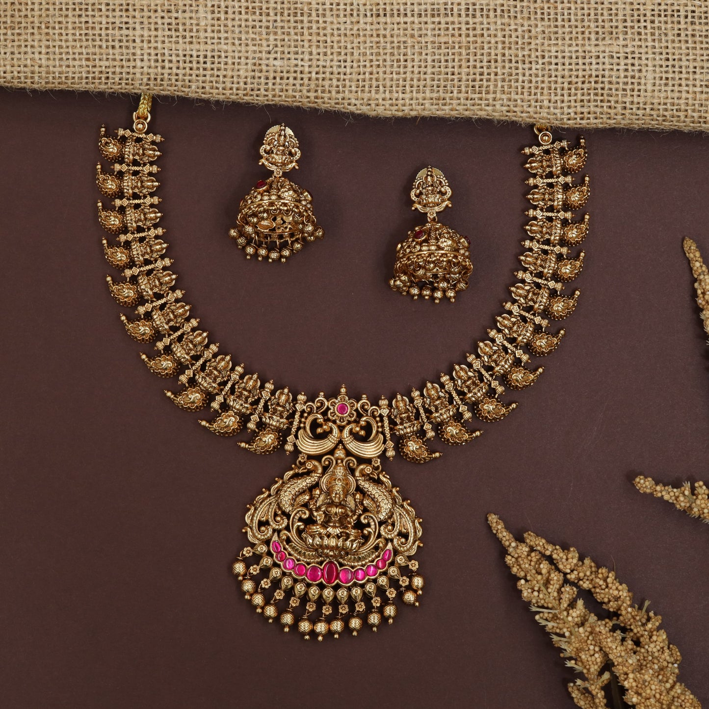 Signature Lakshmi Scroll Antique Necklace