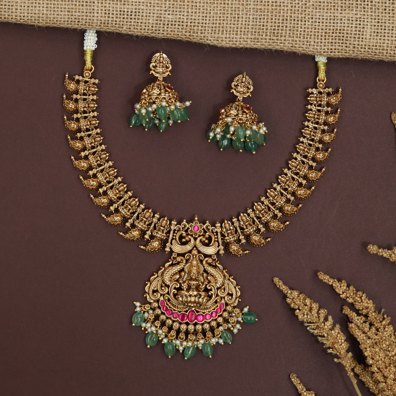 Signature Lakshmi Scroll Antique Necklace