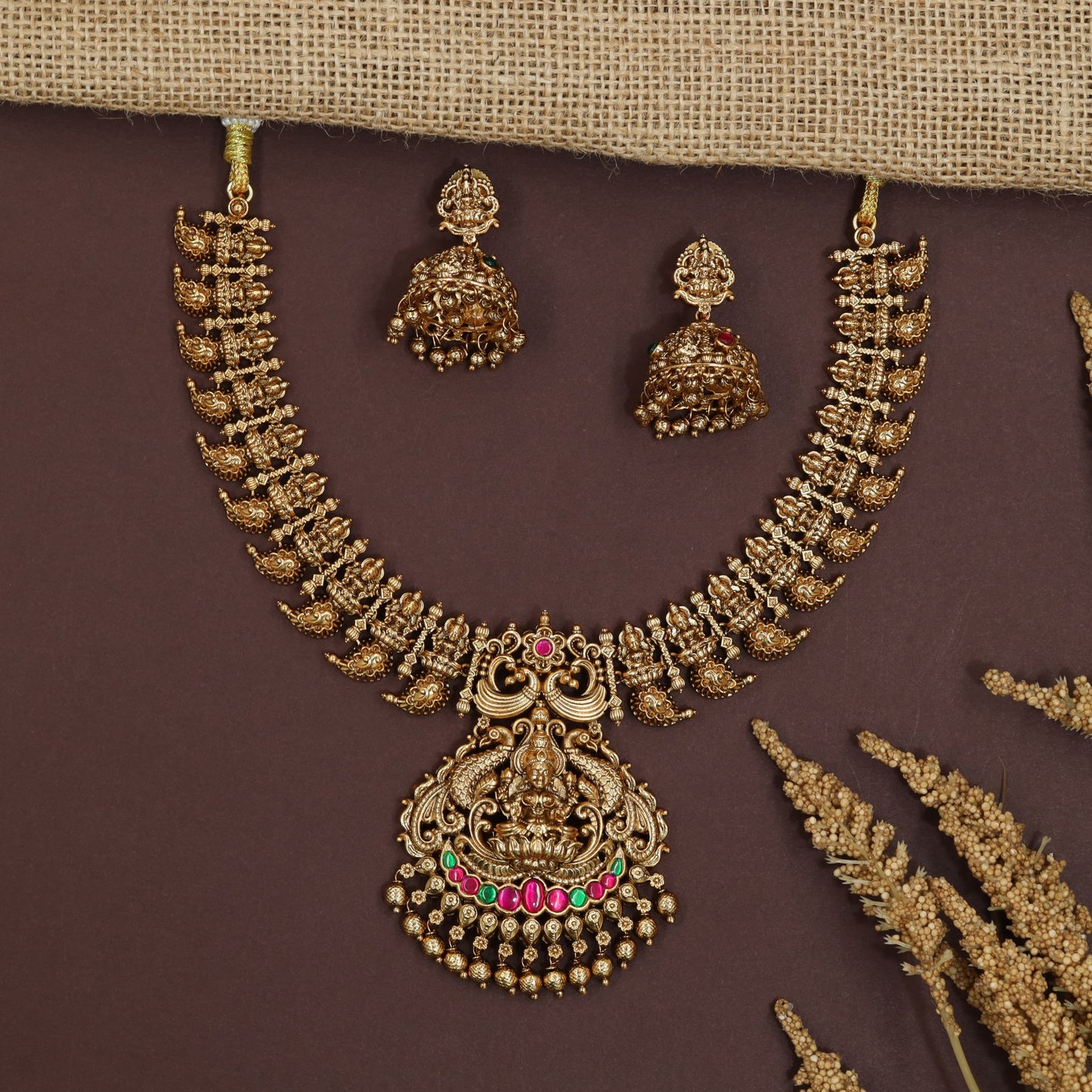 Signature Lakshmi Scroll Antique Necklace