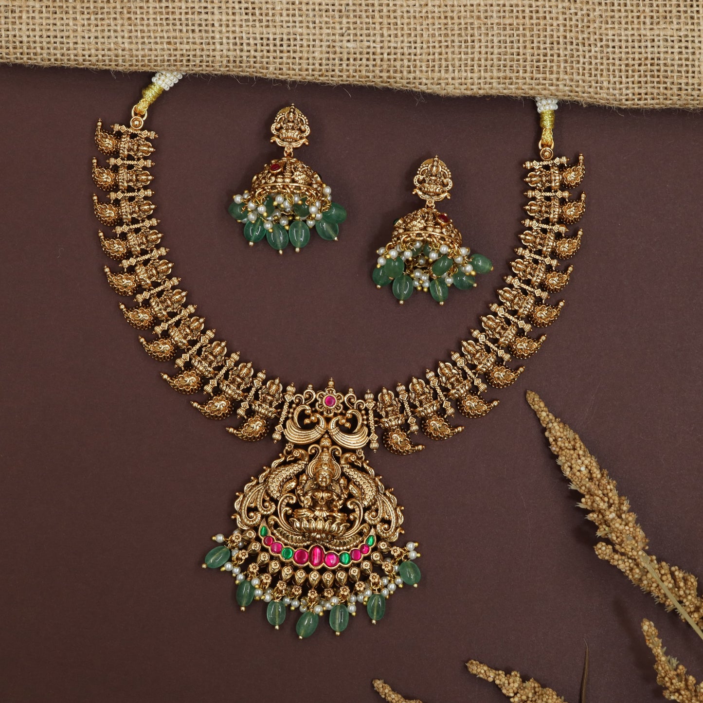 Signature Lakshmi Scroll Antique Necklace