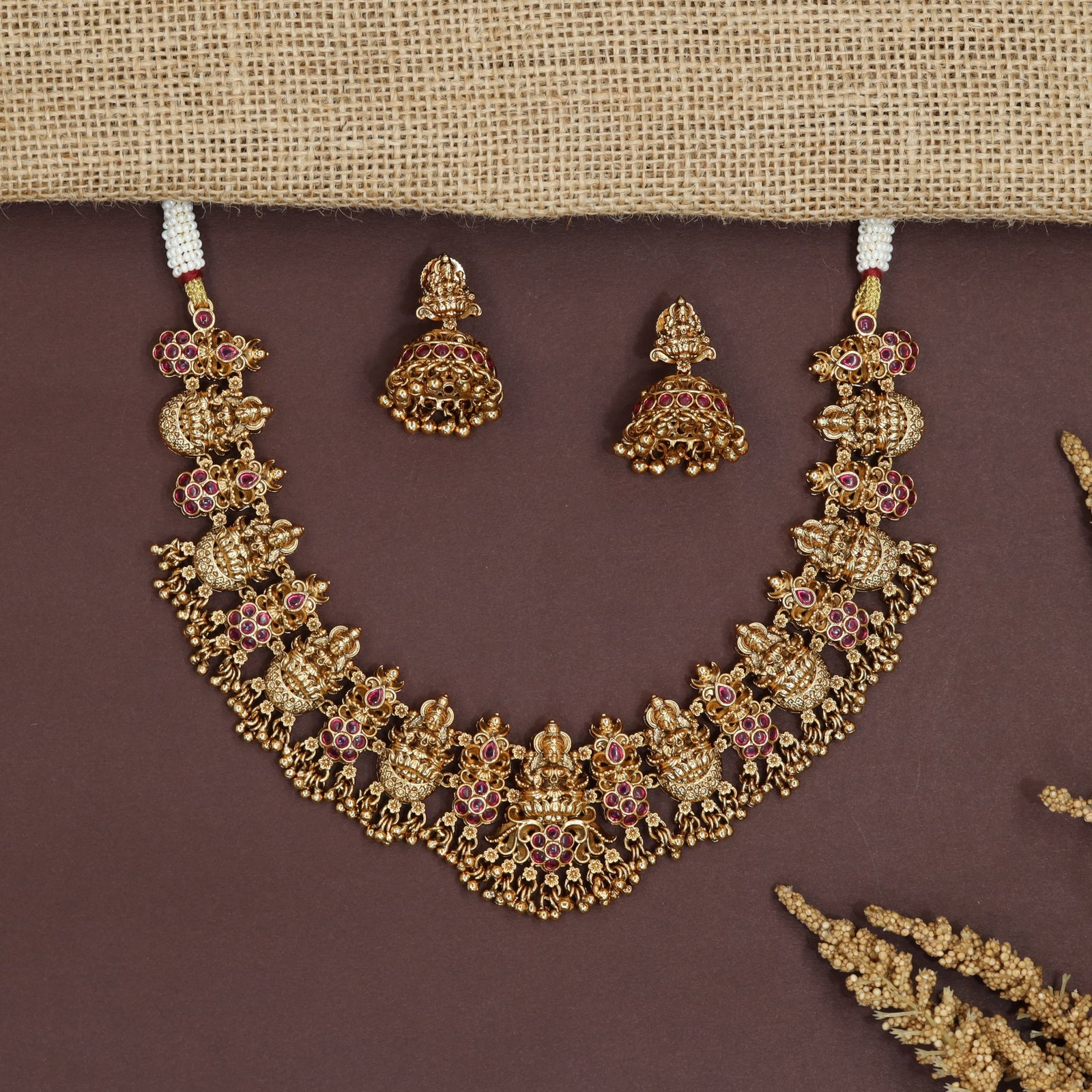 Heritage Lakshmi Cluster Antique Necklace