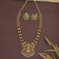 Royal Dual Strand Lakshmi Pendant Antique Long Haara