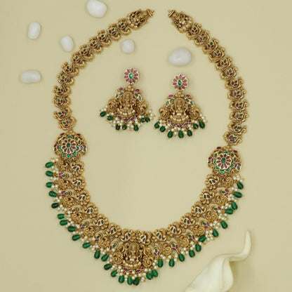 Antique Lakshmi Long Haara with Floral Border Detailing