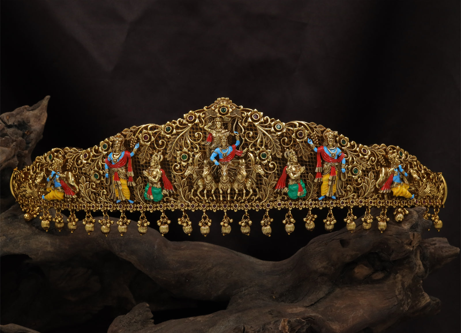 Ramayana Antique Dabu with Rama Lakshmana Temple Detailing