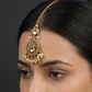 Detailed Peacock Border Antique Tikka With Drop Pendant Work