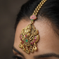 Temple Style Ganesha Antique Tikka With Hanging Drop Accents