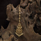 Designer Peacock Border Antique Tikka With Decorative Fringe