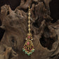 Designer Long Chain Kundan Tikka With Ornamental Pendant Detail
