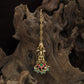 Classic Circular Border Antique Tikka With Dangling Beads