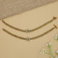 Auric Chain Jadau Payal with Floral Center Frame and Layered Rows