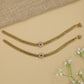 Auric Chain Jadau Payal with Floral Center Frame and Layered Rows