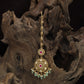 Classic Floral Pendant Antique Tikka With Hanging Pearl Drops
