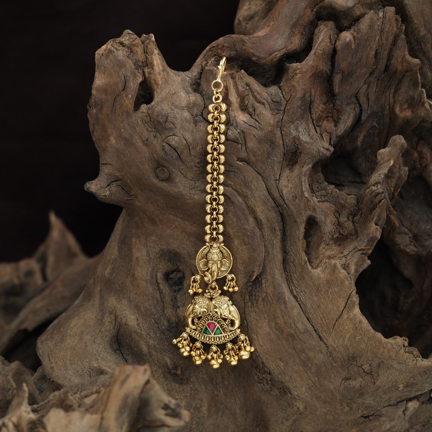 Grand Ganesha Lakshmi Antique Tikka Pattern