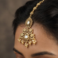 Premium Floral Border Antique Tikka With Ornamental Pearl Fringe