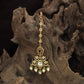 Premium Floral Border Antique Tikka With Ornamental Pearl Fringe