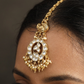 Luxury Peacock Centre Antique Tikka With Cascading Drop Elements