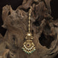 Handcrafted Twin Floral Pendant Antique Tikka With Pearl Drop Detailing