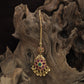 Royal Circular Cluster Kundan Tikka With Pyramid Pendant Design