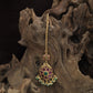 Royal Circular Cluster Kundan Tikka With Pyramid Pendant Design