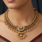 Designer Paisley Border Kundan Necklace With Pendant Work