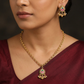 Jadau Necklace Chain With Floral Pendant And Fringe Styling