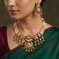 Kundan Pearl Necklace With Paisley Drop Pendant Detailing