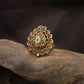 Traditional Teardrop Centre Antique Finger Ring With Curved Scroll Detailing