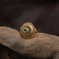 Signature Beaded Border Antique Finger Ring With Decorative Rosette Pattern