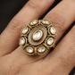 Classic Floral Arrangement Antique Finger Ring With Oval Petal Structure