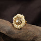 Heritage Beaded Rosette Antique Finger Ring With Oval Centre Detail