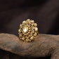 Premium Floral Centrepiece Antique Finger Ring With Curved Scroll Accents