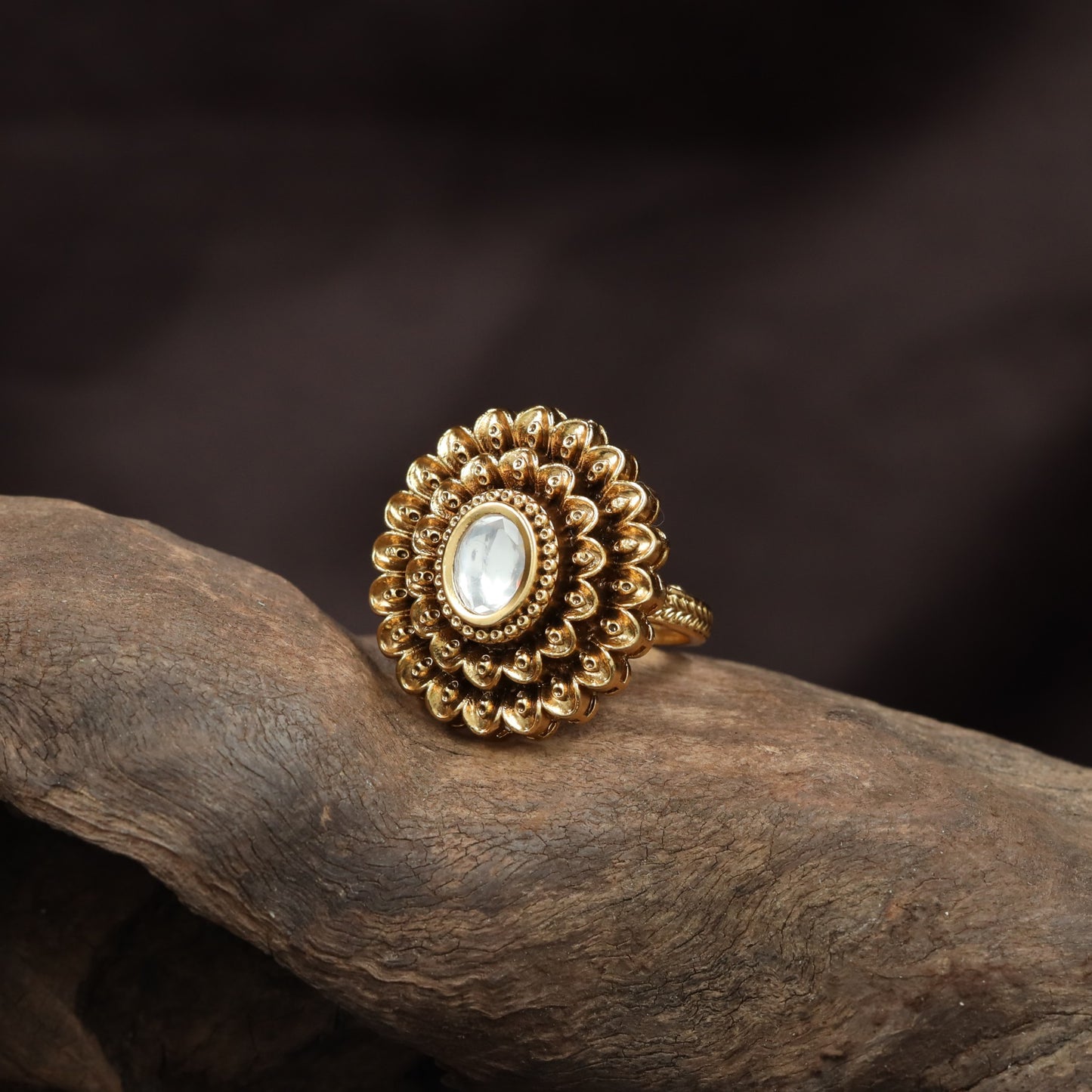 Majestic Antique Finger Ring showcasing Ornamental Circular Borders