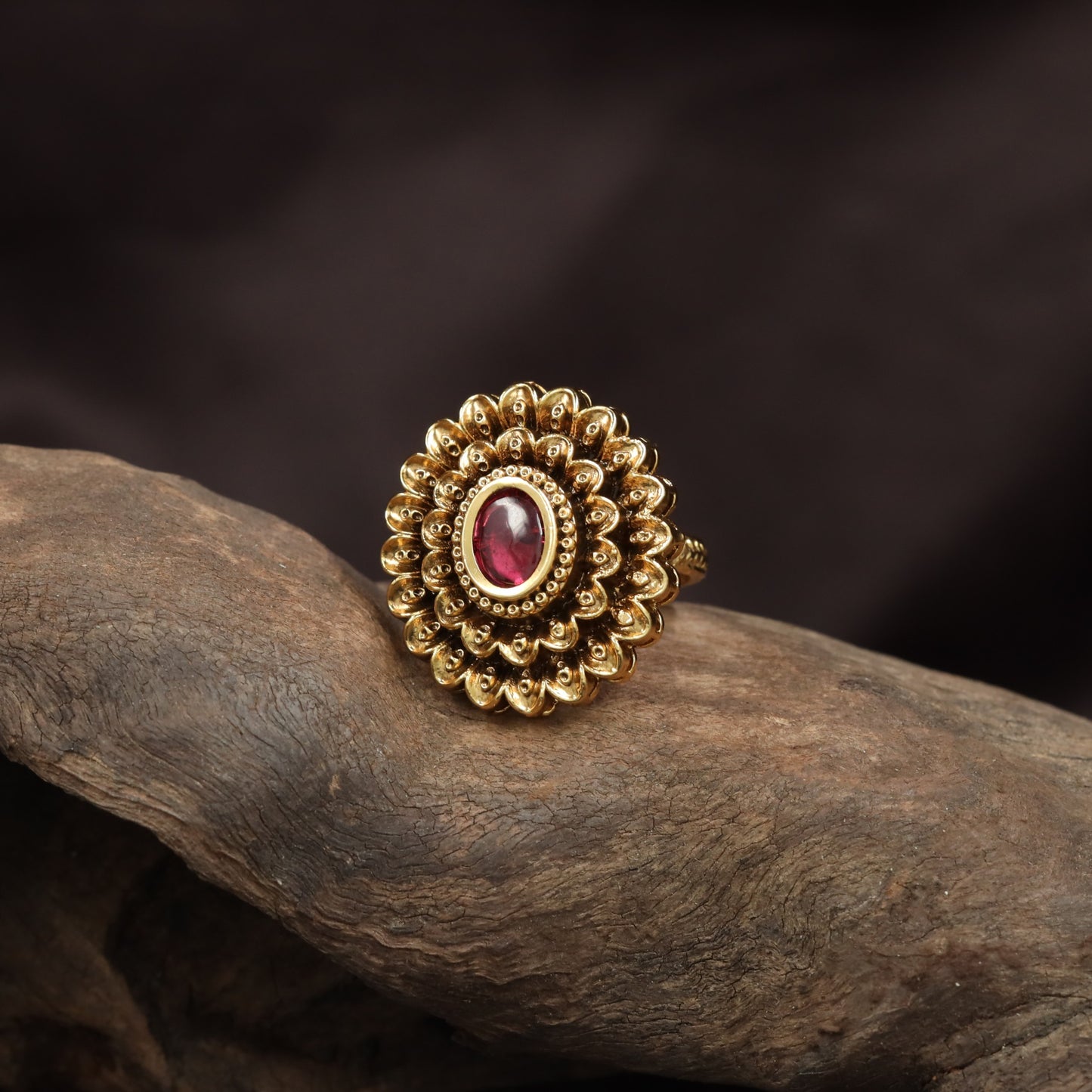 Majestic Antique Finger Ring showcasing Ornamental Circular Borders