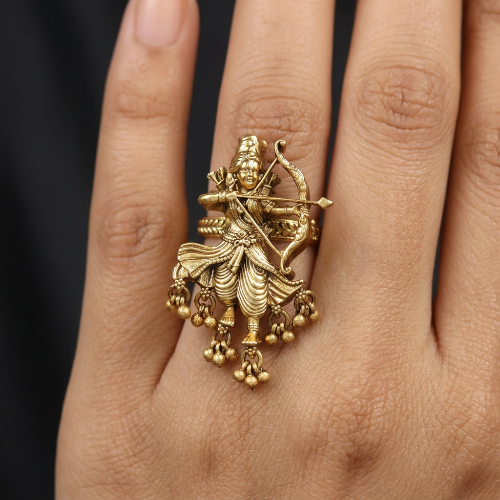 Elegant Antique Finger Ring with Ram Archer Motif