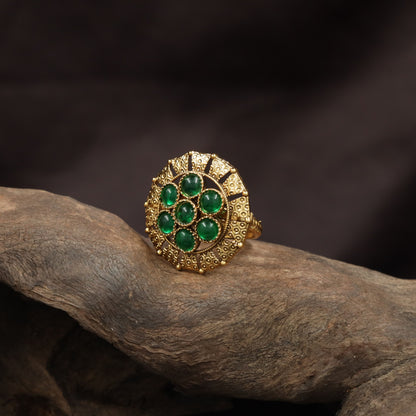 Premium Antique Finger Ring showcasing Circular Gemstone Framework