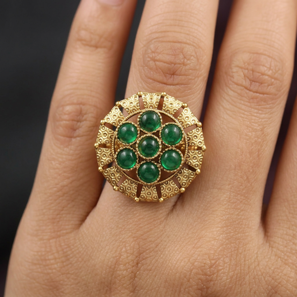 Premium Antique Finger Ring showcasing Circular Gemstone Framework