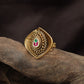 Majestic Diamond Profile Antique Finger Ring With Ornamental Surface Texture