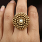 Luxury Antique Finger Ring with Carved Loop Framework
