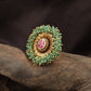 Regal Antique Finger Ring featuring Structured Panel Borders