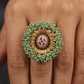Regal Antique Finger Ring featuring Structured Panel Borders