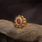 Classic Antique Finger Ring with Structured Petal Framework