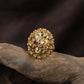 Elite Cluster Pattern Antique Finger Ring With Decorative Edge Texture
