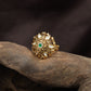 Signature Floral Crest Antique Finger Ring With Sculpted Surface Work