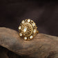 Royal Floral Frame Antique Finger Ring With Elevated Disc Craftsmanship