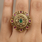 Royal Floral Frame Antique Finger Ring With Elevated Disc Craftsmanship
