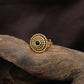 Regal Sunburst Antique Finger Ring With Layered Bead Border Design