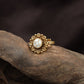 Heritage Bloom Style Antique Finger Ring Featuring Textured Border Craft