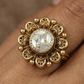 Heritage Bloom Style Antique Finger Ring Featuring Textured Border Craft