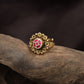 Heritage Bloom Style Antique Finger Ring Featuring Textured Border Craft